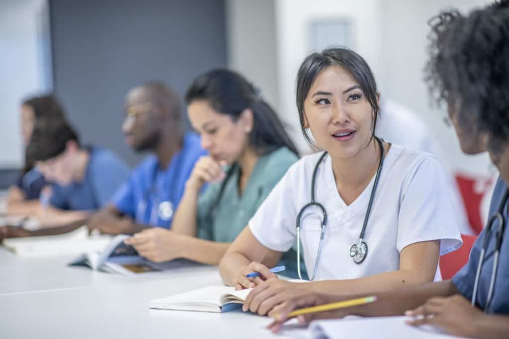 Medical students discussing