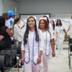 miami nursing school students walking down the aisle during pinning ceremony