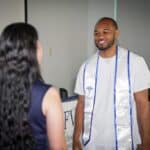 south florida ASN nursing program student smiling walking toward elisabet perez