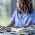 Medical student studying