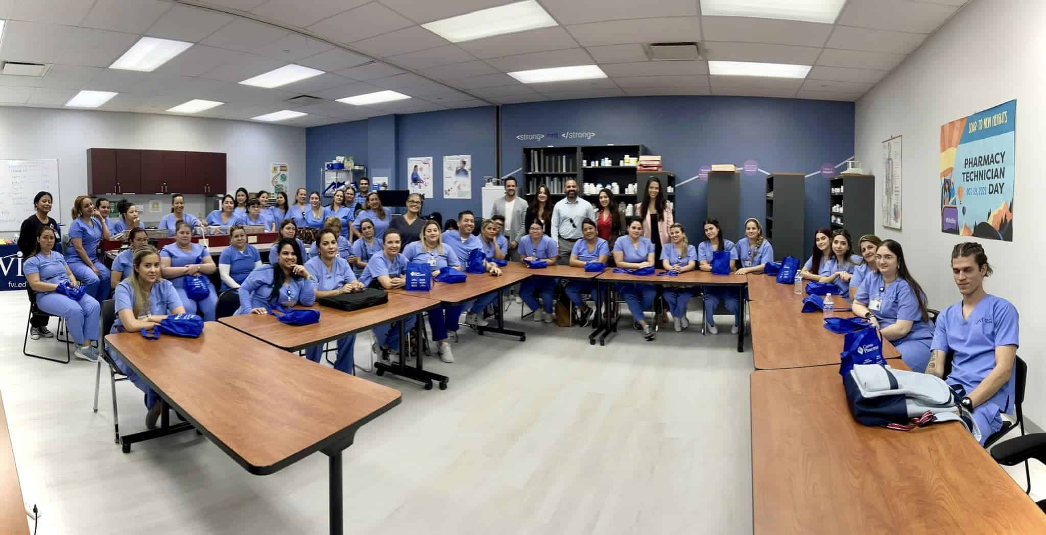 Miami pharmacy tech training students celebrating pharmacy technician week