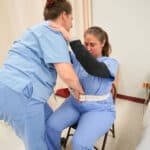 two students practicing their skills