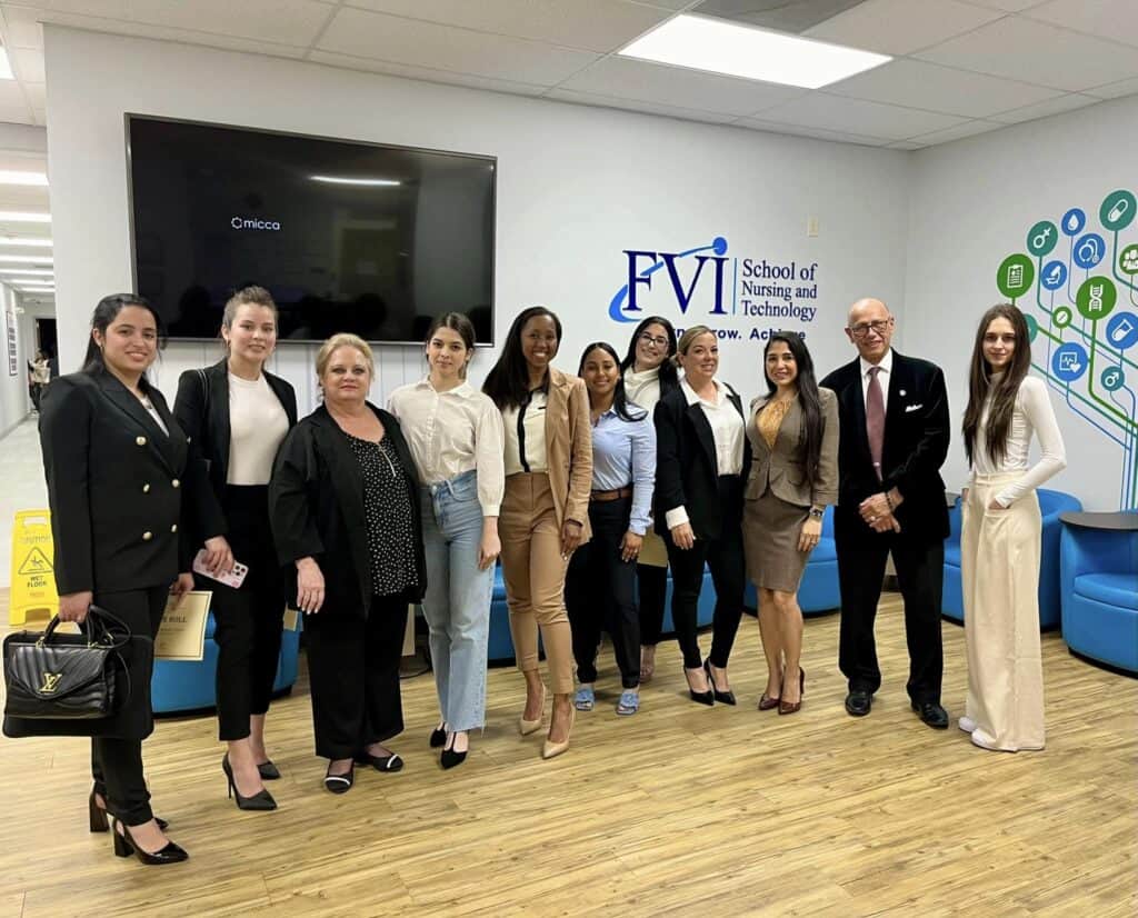 fvi students and clinical partners doing interviews on campus