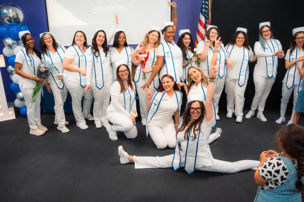 Miami nursing program students during their pinning ceremony