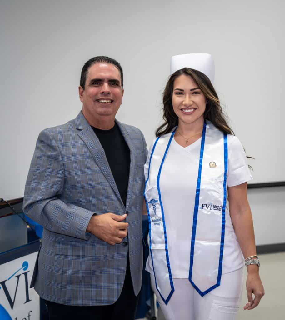 Miami nursing school graduate during pinning ceremony