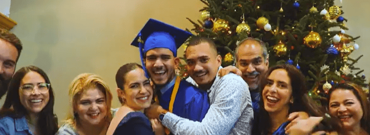 FVI south florida medical assistant school graduate: Marcos Bandera Soto with his family
