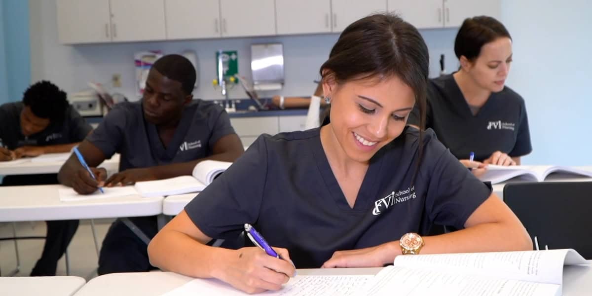 Miramar nursing school student doing class work